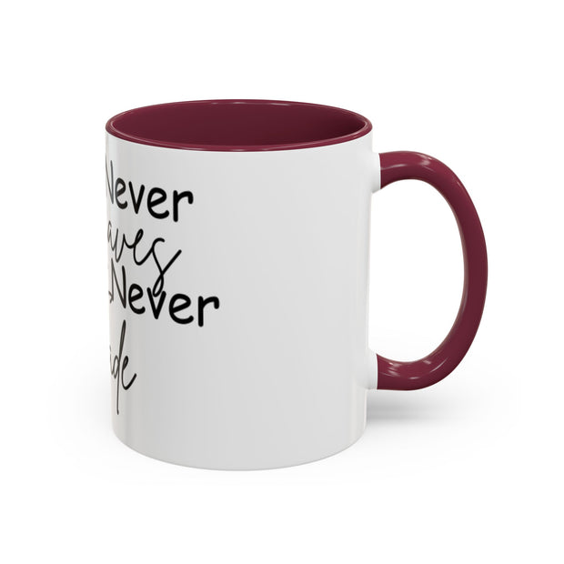 Love Never Leaves Mug | Inspirational Remembrance Coffee Cup | Memorial Gift Mug for Friends | Personalized Keepsake Mug | Sympathy Gift Ceramic Cup | Durable Inspirational Coffee Mug | 11oz 15oz Memory Mug | Heartfelt Coffee Cup Gift | Comforting Remembrance Mug | Positive Message Hot Drink Mug

