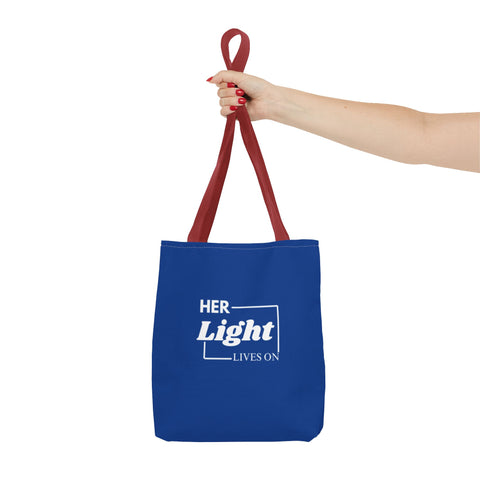 Her Light Lives On Tote Bag | Grief Support Gift Tote | Inspirational Remembrance Bag | Motivational Eco Tote | Memorial Quote Canvas Bag | Uplifting Shopping Tote for Women | Reusable Sympathy Gift Bag | Thoughtful Everyday Carry Tote | Emotional Healing Tote Bag | Eco-Friendly Memorial Tote