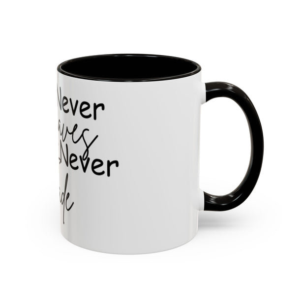 Love Never Leaves Mug | Inspirational Remembrance Coffee Cup | Memorial Gift Mug for Friends | Personalized Keepsake Mug | Sympathy Gift Ceramic Cup | Durable Inspirational Coffee Mug | 11oz 15oz Memory Mug | Heartfelt Coffee Cup Gift | Comforting Remembrance Mug | Positive Message Hot Drink Mug

