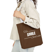 Her Smile Canvas Tote Bag | Eco-Friendly Tote for Women | Motivational Quote Tote Bag | Gift for Her Shopper Bag | Stylish Canvas Bag with Quote | Daily Use Cotton Tote | Sustainable Fashion Tote | Reusable Shopper with Message | Inspirational Tote Bag for Girls | Foldable Canvas Bag Gift Idea

