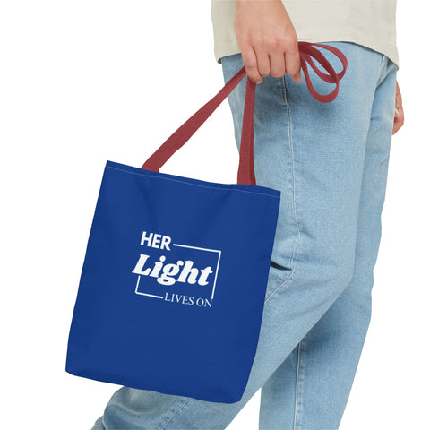 Her Light Lives On Tote Bag | Grief Support Gift Tote | Inspirational Remembrance Bag | Motivational Eco Tote | Memorial Quote Canvas Bag | Uplifting Shopping Tote for Women | Reusable Sympathy Gift Bag | Thoughtful Everyday Carry Tote | Emotional Healing Tote Bag | Eco-Friendly Memorial Tote