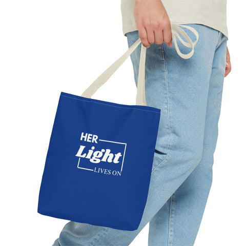 Her Light Lives On Tote Bag | Grief Support Gift Tote | Inspirational Remembrance Bag | Motivational Eco Tote | Memorial Quote Canvas Bag | Uplifting Shopping Tote for Women | Reusable Sympathy Gift Bag | Thoughtful Everyday Carry Tote | Emotional Healing Tote Bag | Eco-Friendly Memorial Tote