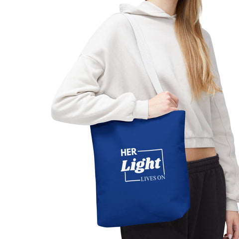 Her Light Lives On Tote Bag | Grief Support Gift Tote | Inspirational Remembrance Bag | Motivational Eco Tote | Memorial Quote Canvas Bag | Uplifting Shopping Tote for Women | Reusable Sympathy Gift Bag | Thoughtful Everyday Carry Tote | Emotional Healing Tote Bag | Eco-Friendly Memorial Tote