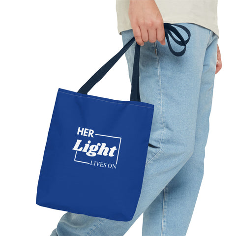 Her Light Lives On Tote Bag | Grief Support Gift Tote | Inspirational Remembrance Bag | Motivational Eco Tote | Memorial Quote Canvas Bag | Uplifting Shopping Tote for Women | Reusable Sympathy Gift Bag | Thoughtful Everyday Carry Tote | Emotional Healing Tote Bag | Eco-Friendly Memorial Tote