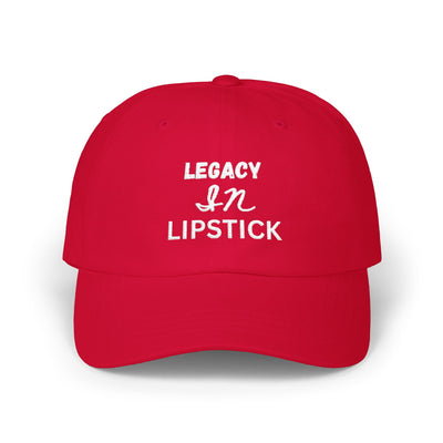 Legacy in Lipstick Dad Cap | Custom Gift for Him | Georgia Peache Classic red dad hat for men | Stylish Father's Day baseball cap | Trendy lipstick red dad cap | Legacy in Lipstick dad hat | Cool gift hat for dads | Minimal red cap for everyday wear | Adjustable cotton dad cap | Casual red baseball hat | Red unstructured cap for dads | Bold red cap Father’s Day gift
