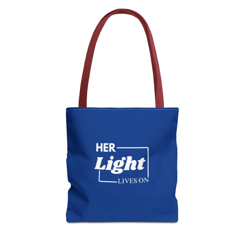 Her Light Lives On Tote Bag | Grief Support Gift Tote | Inspirational Remembrance Bag | Motivational Eco Tote | Memorial Quote Canvas Bag | Uplifting Shopping Tote for Women | Reusable Sympathy Gift Bag | Thoughtful Everyday Carry Tote | Emotional Healing Tote Bag | Eco-Friendly Memorial Tote