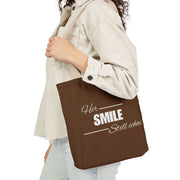 Her Smile Canvas Tote | Custom Eco Gift for Her | Georgia Peache  Her Smile Canvas Tote Bag | Eco-Friendly Tote for Women | Motivational Quote Tote Bag | Gift for Her Shopper Bag | Stylish Canvas Bag with Quote | Daily Use Cotton Tote | Sustainable Fashion Tote | Reusable Shopper with Message | Inspirational Tote Bag for Girls | Foldable Canvas Bag Gift Idea

