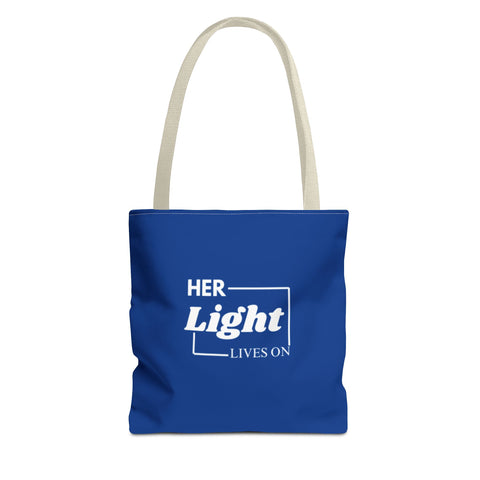 Her Light Lives On Tote Bag | Grief Support Gift Tote | Inspirational Remembrance Bag | Motivational Eco Tote | Memorial Quote Canvas Bag | Uplifting Shopping Tote for Women | Reusable Sympathy Gift Bag | Thoughtful Everyday Carry Tote | Emotional Healing Tote Bag | Eco-Friendly Memorial Tote